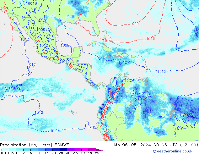 Z500/Rain (+SLP)/Z850 ECMWF lun 06.05.2024 06 UTC