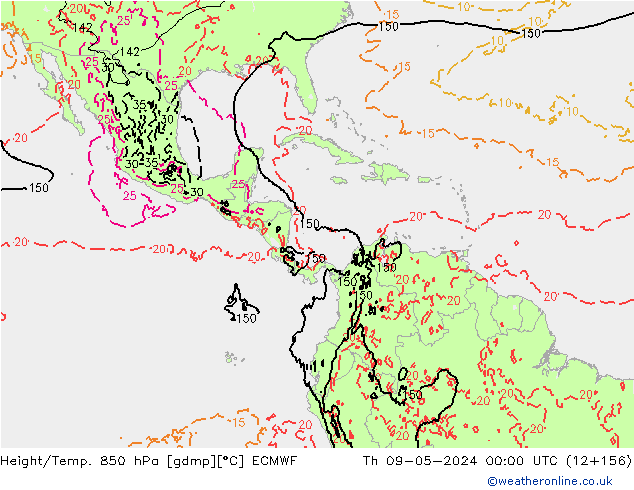 Z500/Rain (+SLP)/Z850 ECMWF Th 09.05.2024 00 UTC