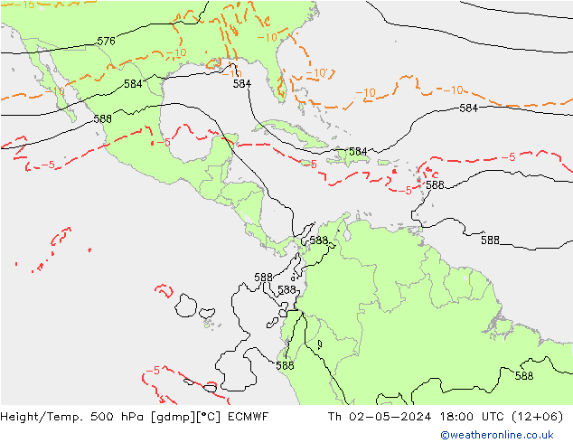 Z500/Rain (+SLP)/Z850 ECMWF  02.05.2024 18 UTC