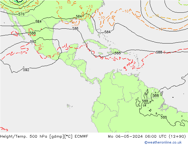 Z500/Rain (+SLP)/Z850 ECMWF lun 06.05.2024 06 UTC