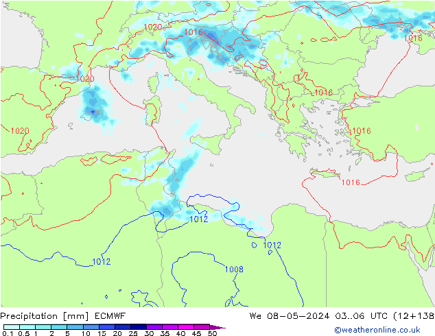 precipitação ECMWF Qua 08.05.2024 06 UTC