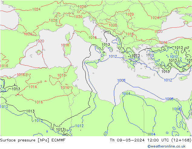 pression de l'air ECMWF jeu 09.05.2024 12 UTC