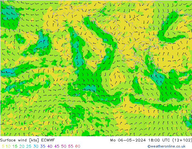 Surface wind ECMWF Mo 06.05.2024 18 UTC