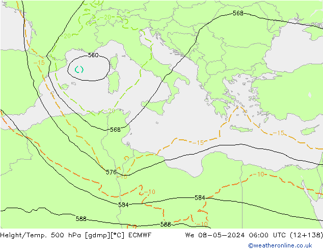 Z500/Rain (+SLP)/Z850 ECMWF ��� 08.05.2024 06 UTC