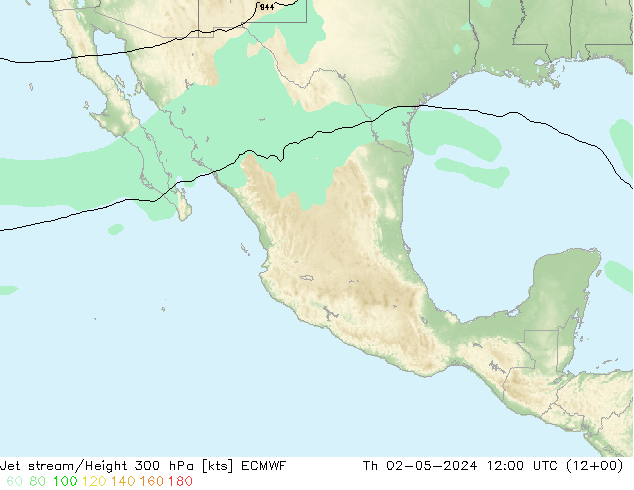 Corriente en chorro ECMWF jue 02.05.2024 12 UTC