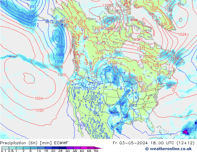 Z500/Rain (+SLP)/Z850 ECMWF Fr 03.05.2024 00 UTC