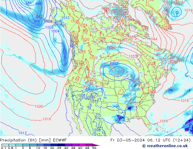 Z500/Rain (+SLP)/Z850 ECMWF Fr 03.05.2024 12 UTC