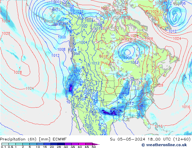 Z500/Regen(+SLP)/Z850 ECMWF zo 05.05.2024 00 UTC