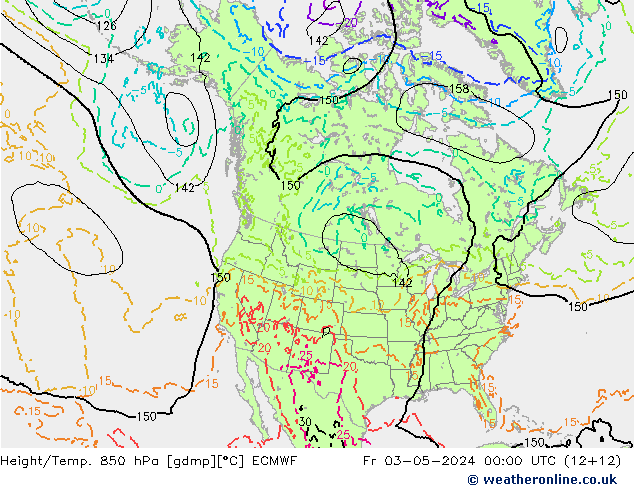 Z500/Rain (+SLP)/Z850 ECMWF Fr 03.05.2024 00 UTC