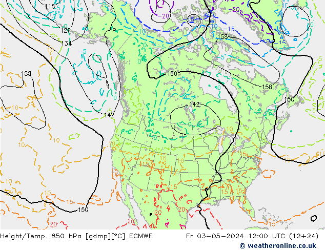 Z500/Rain (+SLP)/Z850 ECMWF Fr 03.05.2024 12 UTC