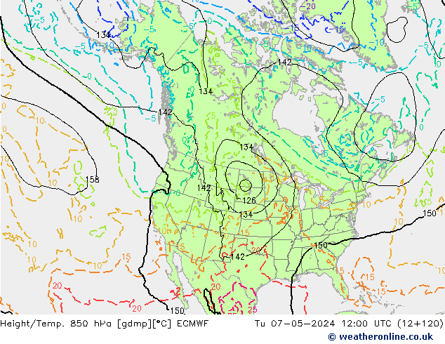 Z500/Rain (+SLP)/Z850 ECMWF  07.05.2024 12 UTC