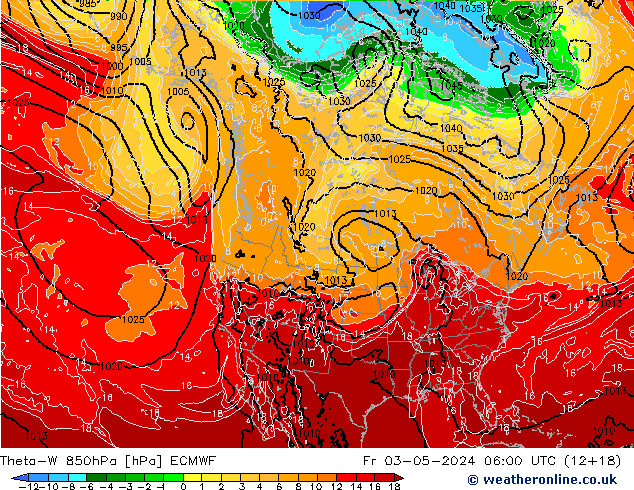 Theta-W 850hPa ECMWF ven 03.05.2024 06 UTC