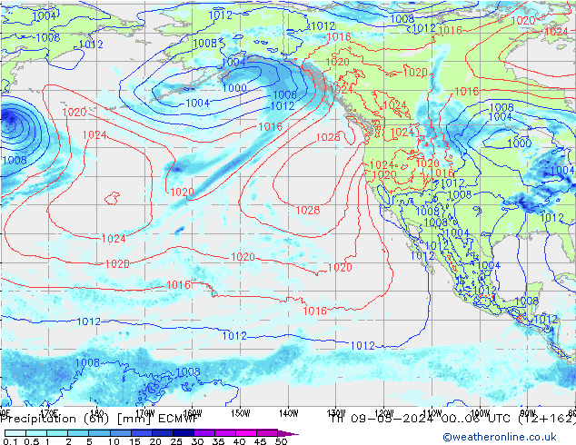 Z500/Yağmur (+YB)/Z850 ECMWF Per 09.05.2024 06 UTC