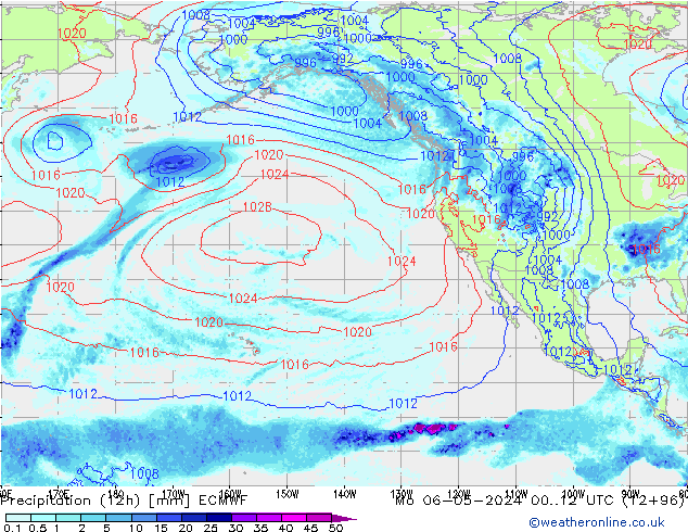Precipitation (12h) ECMWF Mo 06.05.2024 12 UTC