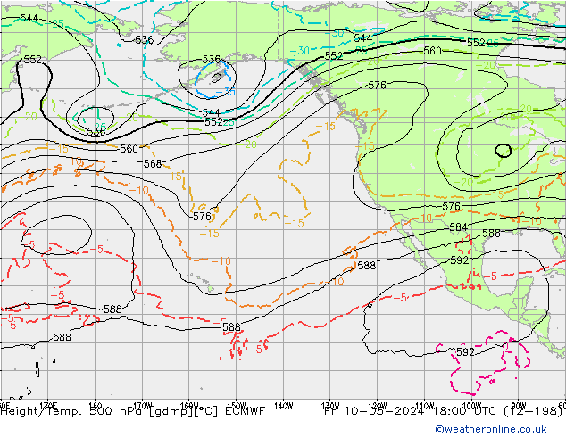 Z500/Rain (+SLP)/Z850 ECMWF Sex 10.05.2024 18 UTC