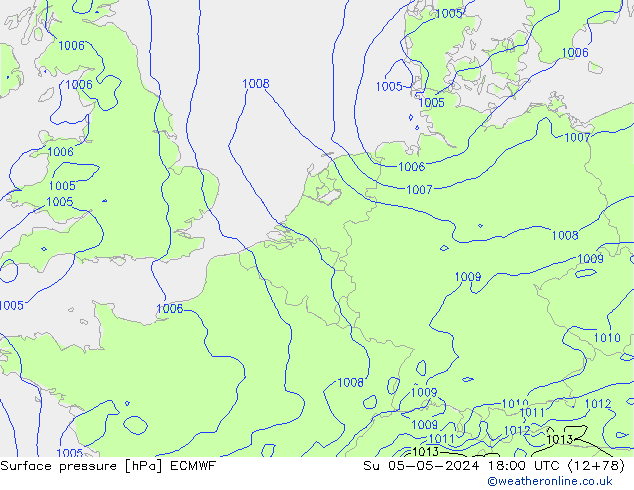 ciśnienie ECMWF nie. 05.05.2024 18 UTC