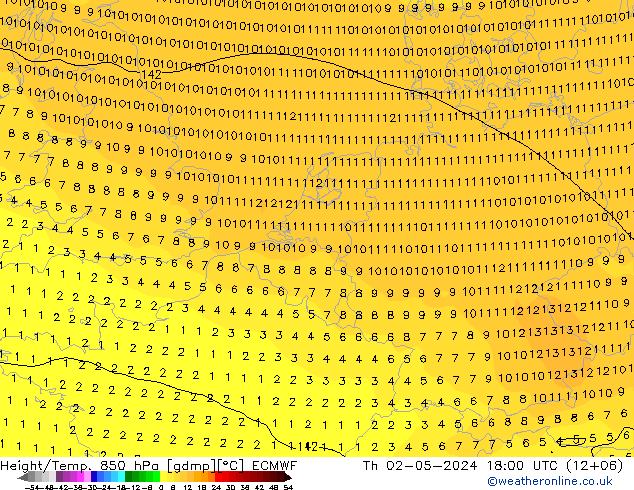 Z500/Rain (+SLP)/Z850 ECMWF Do 02.05.2024 18 UTC