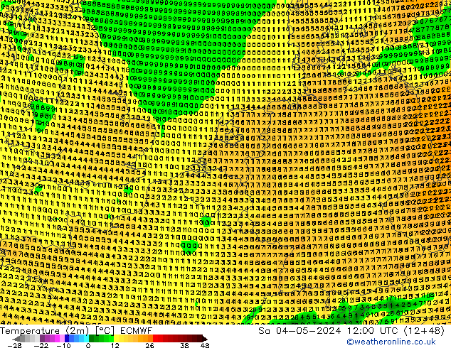 Temperaturkarte (2m) ECMWF Sa 04.05.2024 12 UTC