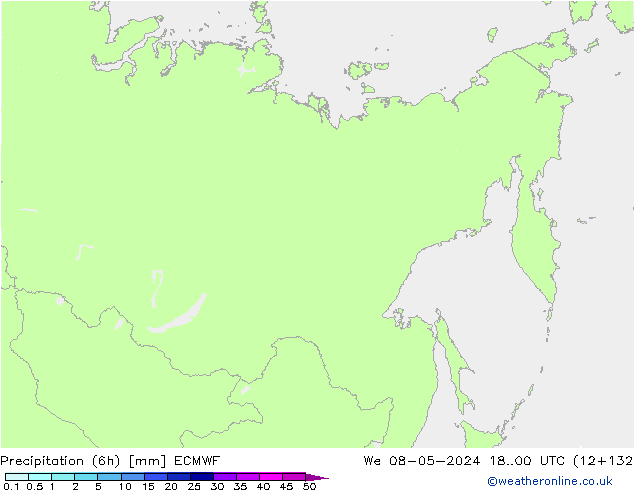 Precipitação (6h) ECMWF Qua 08.05.2024 00 UTC