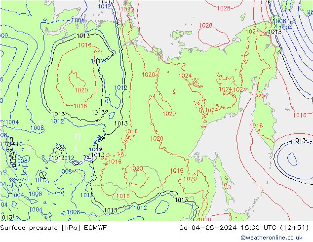 Luchtdruk (Grond) ECMWF za 04.05.2024 15 UTC