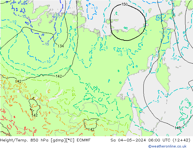 Z500/Rain (+SLP)/Z850 ECMWF сб 04.05.2024 06 UTC