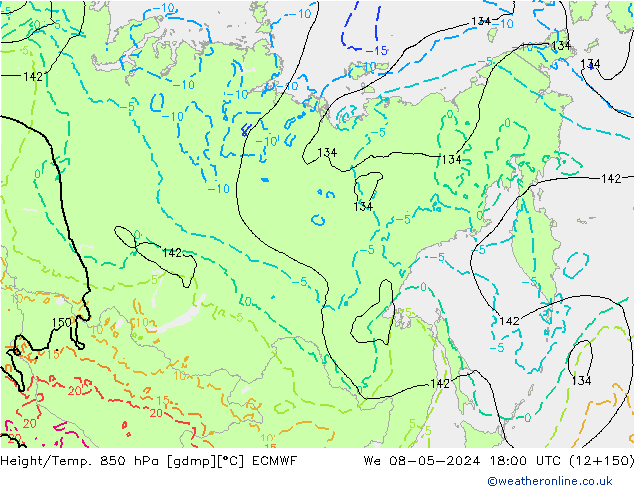 Z500/Rain (+SLP)/Z850 ECMWF We 08.05.2024 18 UTC