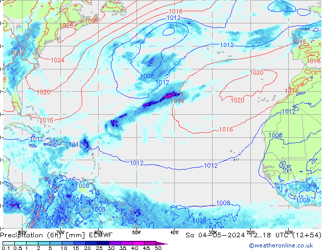 Z500/Rain (+SLP)/Z850 ECMWF сб 04.05.2024 18 UTC
