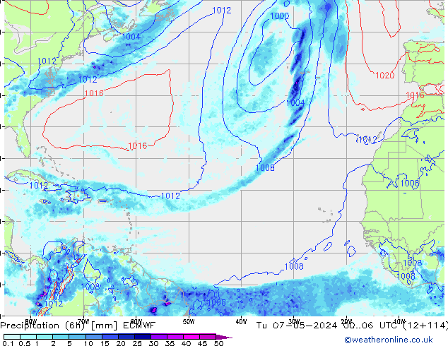 Yağış 6sa/Rüz. 10m/950 ECMWF Sa 07.05.2024 06 UTC