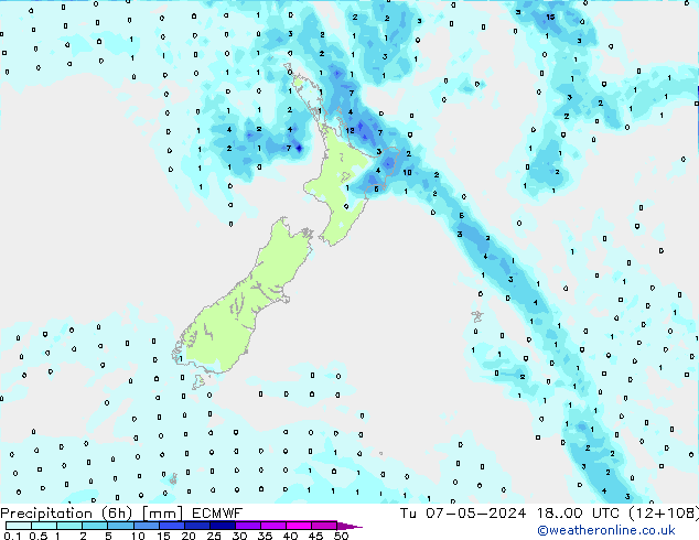 Z500/Yağmur (+YB)/Z850 ECMWF Sa 07.05.2024 00 UTC