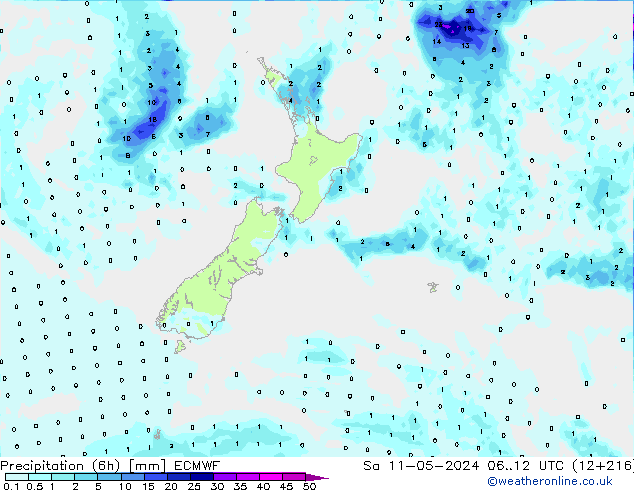 Z500/Rain (+SLP)/Z850 ECMWF Sa 11.05.2024 12 UTC