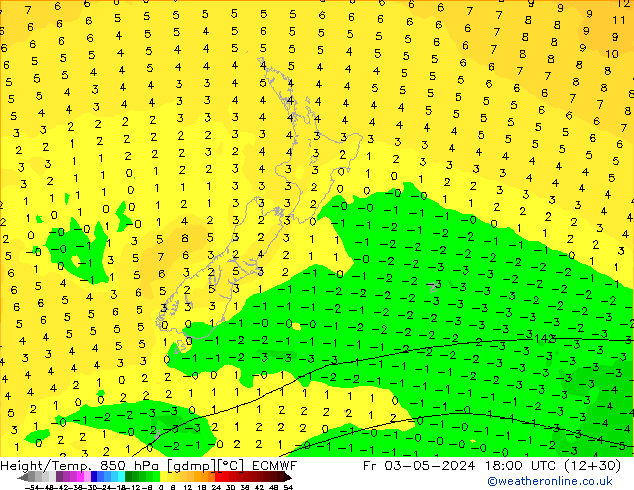 Z500/Yağmur (+YB)/Z850 ECMWF Cu 03.05.2024 18 UTC