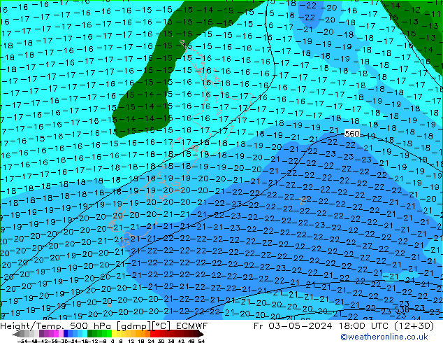 Z500/Yağmur (+YB)/Z850 ECMWF Cu 03.05.2024 18 UTC