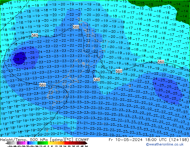 Z500/Rain (+SLP)/Z850 ECMWF ��� 10.05.2024 18 UTC