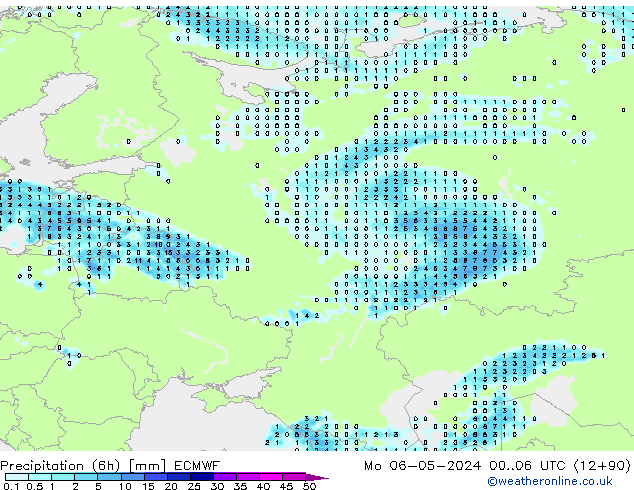 Z500/Rain (+SLP)/Z850 ECMWF Mo 06.05.2024 06 UTC