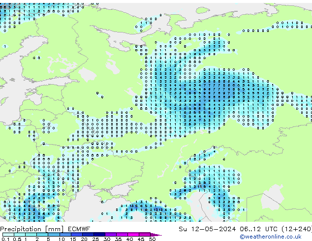 Precipitazione ECMWF dom 12.05.2024 12 UTC