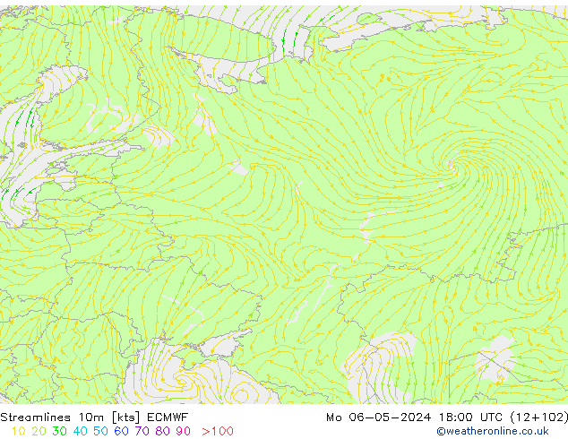 Rüzgar 10m ECMWF Pzt 06.05.2024 18 UTC