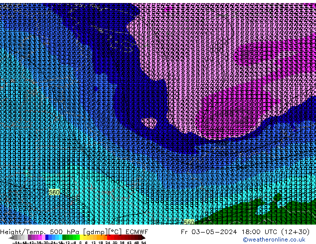 Z500/Rain (+SLP)/Z850 ECMWF ven 03.05.2024 18 UTC