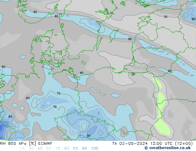 RH 850 hPa ECMWF  02.05.2024 12 UTC