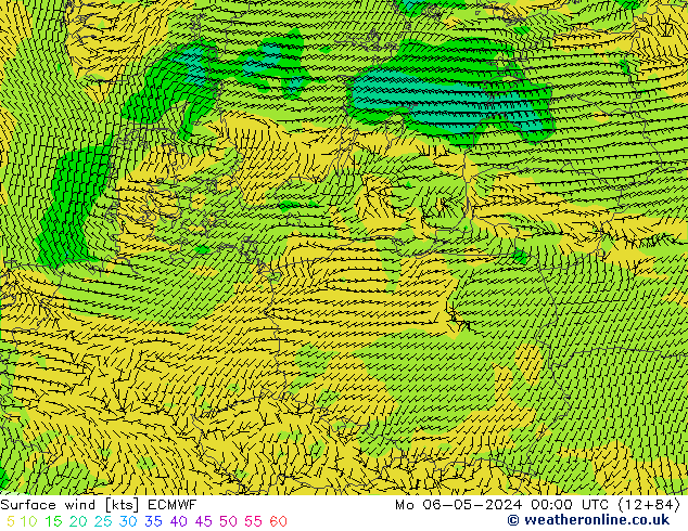 Surface wind ECMWF Mo 06.05.2024 00 UTC