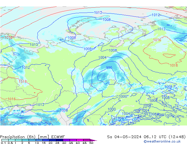 Z500/Rain (+SLP)/Z850 ECMWF So 04.05.2024 12 UTC