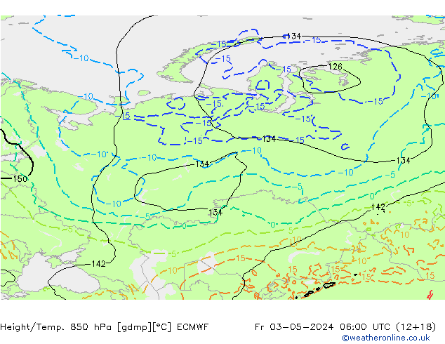 Z500/Rain (+SLP)/Z850 ECMWF Fr 03.05.2024 06 UTC