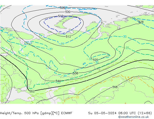 Z500/Rain (+SLP)/Z850 ECMWF Ne 05.05.2024 06 UTC