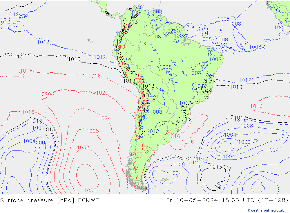 pression de l'air ECMWF ven 10.05.2024 18 UTC