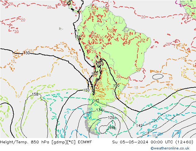 Z500/Rain (+SLP)/Z850 ECMWF Вс 05.05.2024 00 UTC