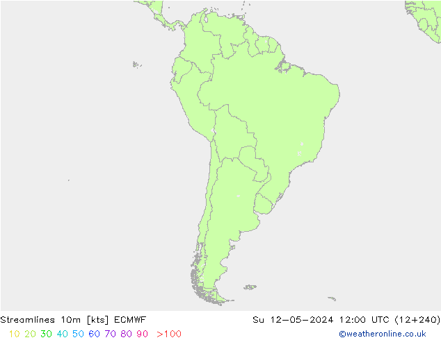 Linha de corrente 10m ECMWF Dom 12.05.2024 12 UTC