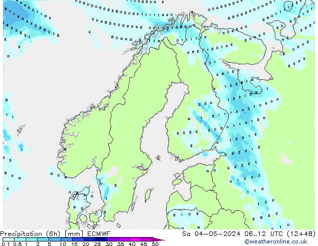 Z500/Regen(+SLP)/Z850 ECMWF za 04.05.2024 12 UTC