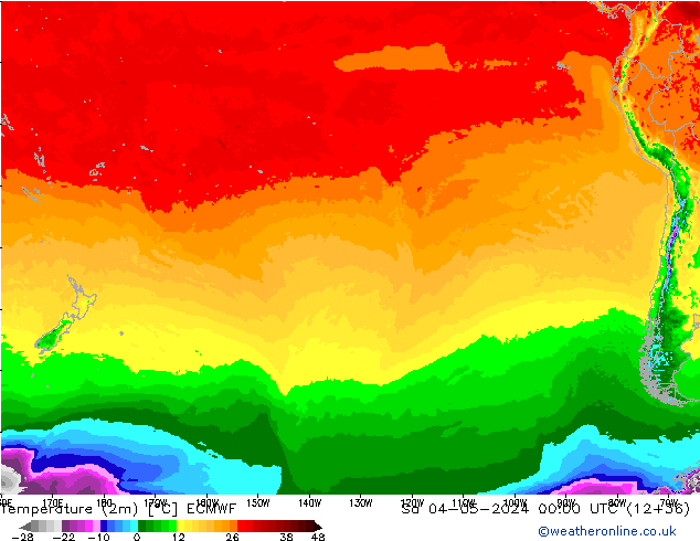 Temperatura (2m) ECMWF sáb 04.05.2024 00 UTC