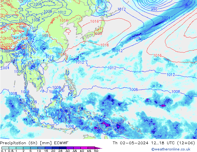 Z500/Rain (+SLP)/Z850 ECMWF  02.05.2024 18 UTC