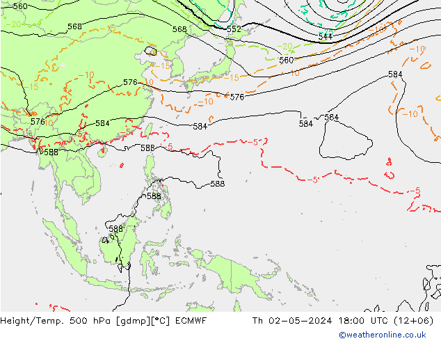 Z500/Yağmur (+YB)/Z850 ECMWF Per 02.05.2024 18 UTC