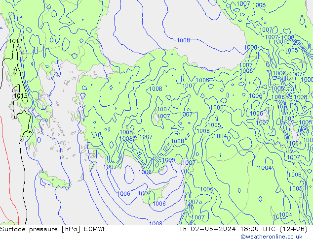 Yer basıncı ECMWF Per 02.05.2024 18 UTC